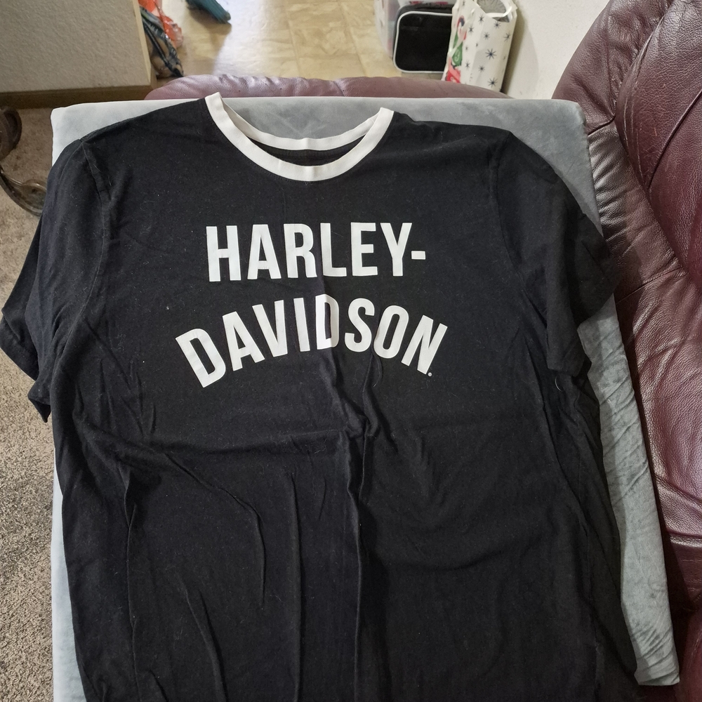 Harley-Davidson Black Graphic Tee with White Logo